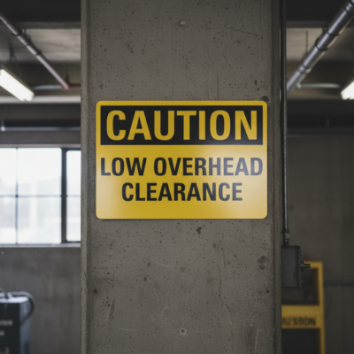 Caution Low Overhead Clearance