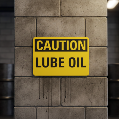 Caution Lube Oil