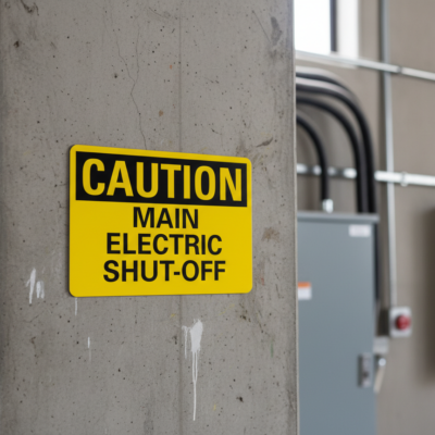 Caution Main Electric Shut-Off