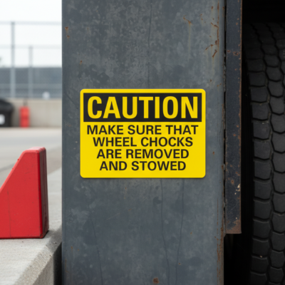 Caution Make Sure That Wheel Chocks Are Removed