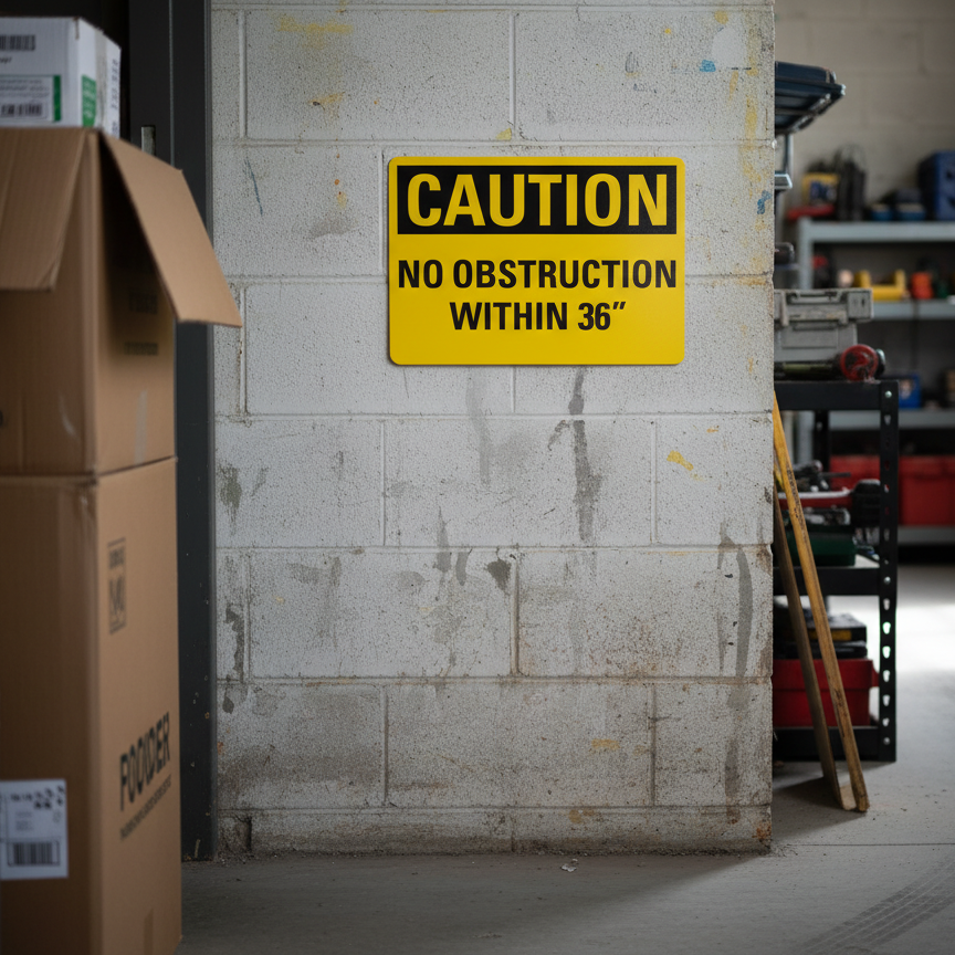 Caution No Obstruction Within 36"