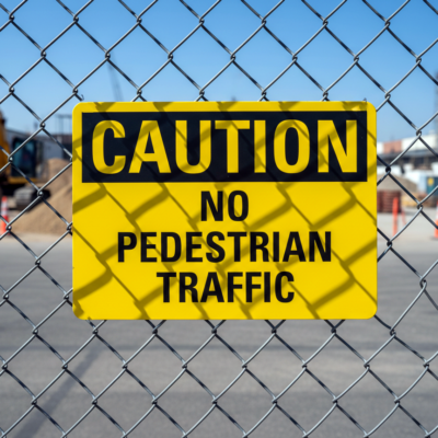 Caution No Pedestrian Traffic