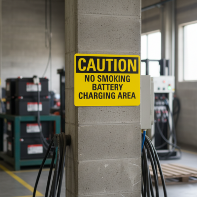 Caution No Smoking Battery Charging Area