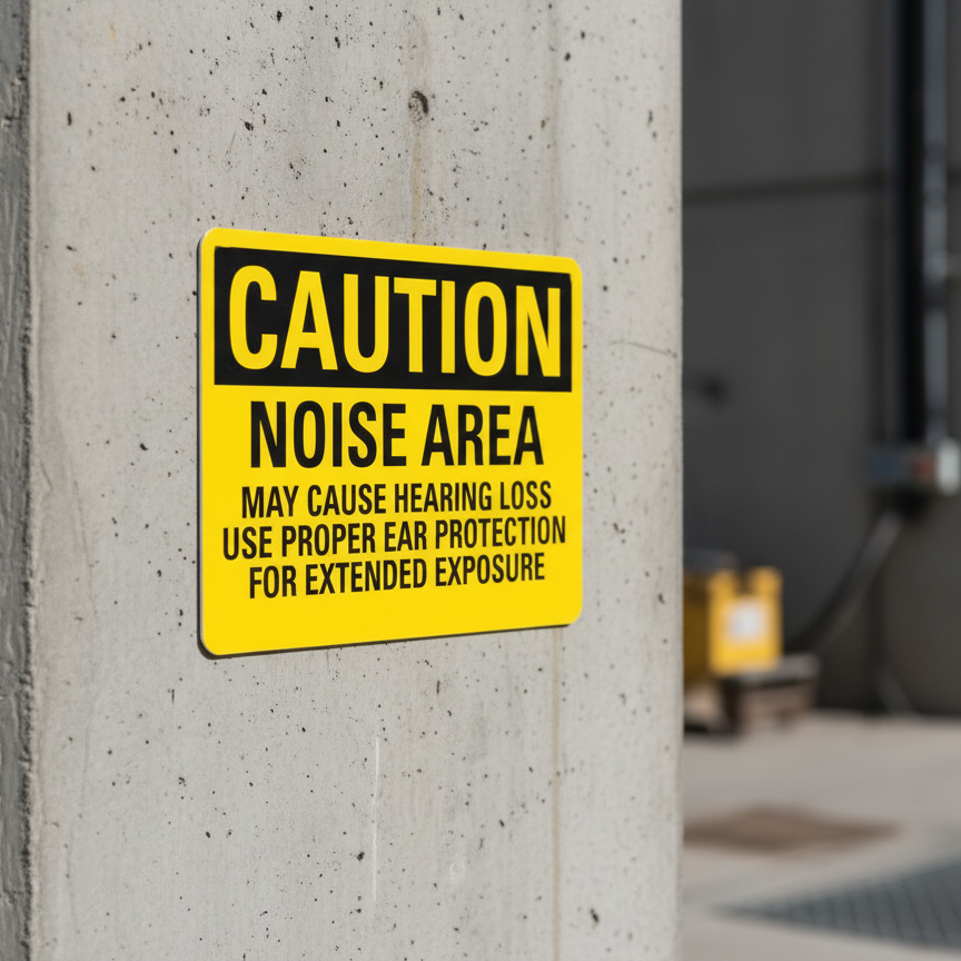 Caution Noise Area May Cause Hearing Loss Use