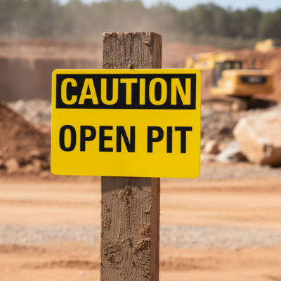 Caution Open Pit