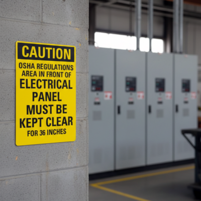 Caution Osha Regulations Areain Front Electrical