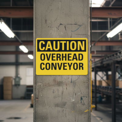 Caution Overhead Conveyor