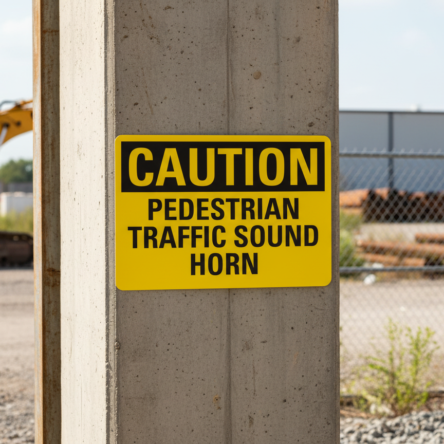 Caution Pedestrian Traffic Sound Horn