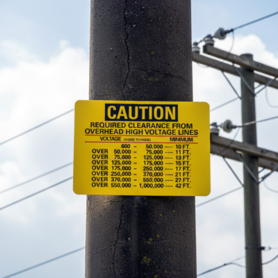 Caution Required Clearances From Overhead High