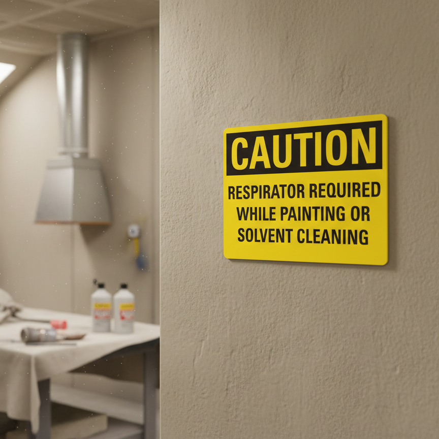 Caution Respirator Required While Painting