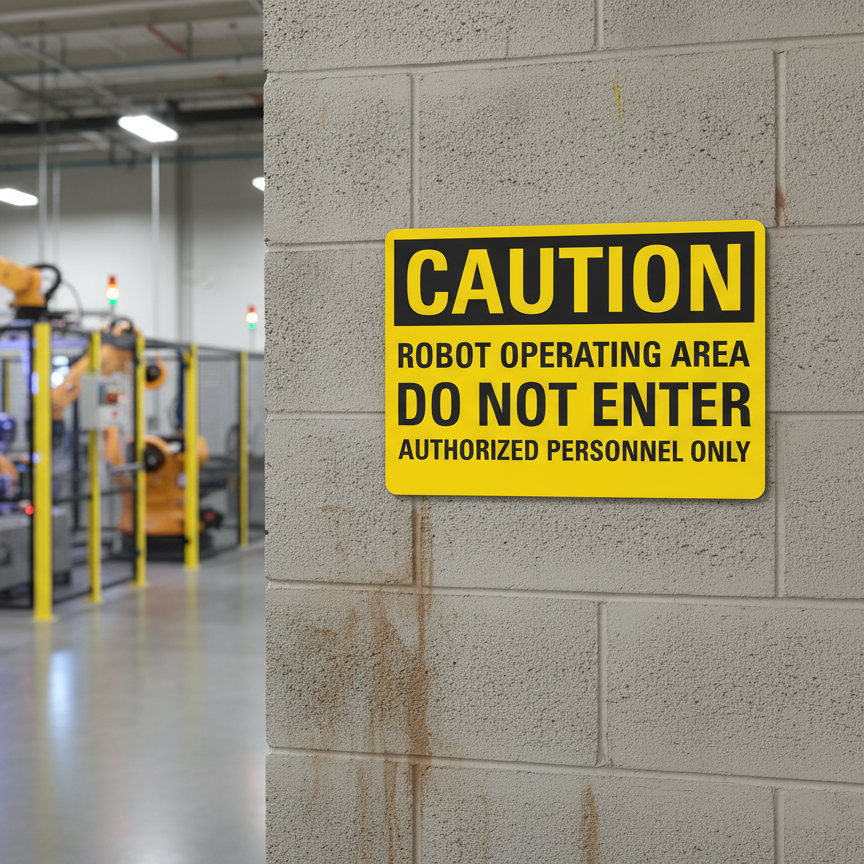Caution Robot Operating Area Do Not Ente Authorized