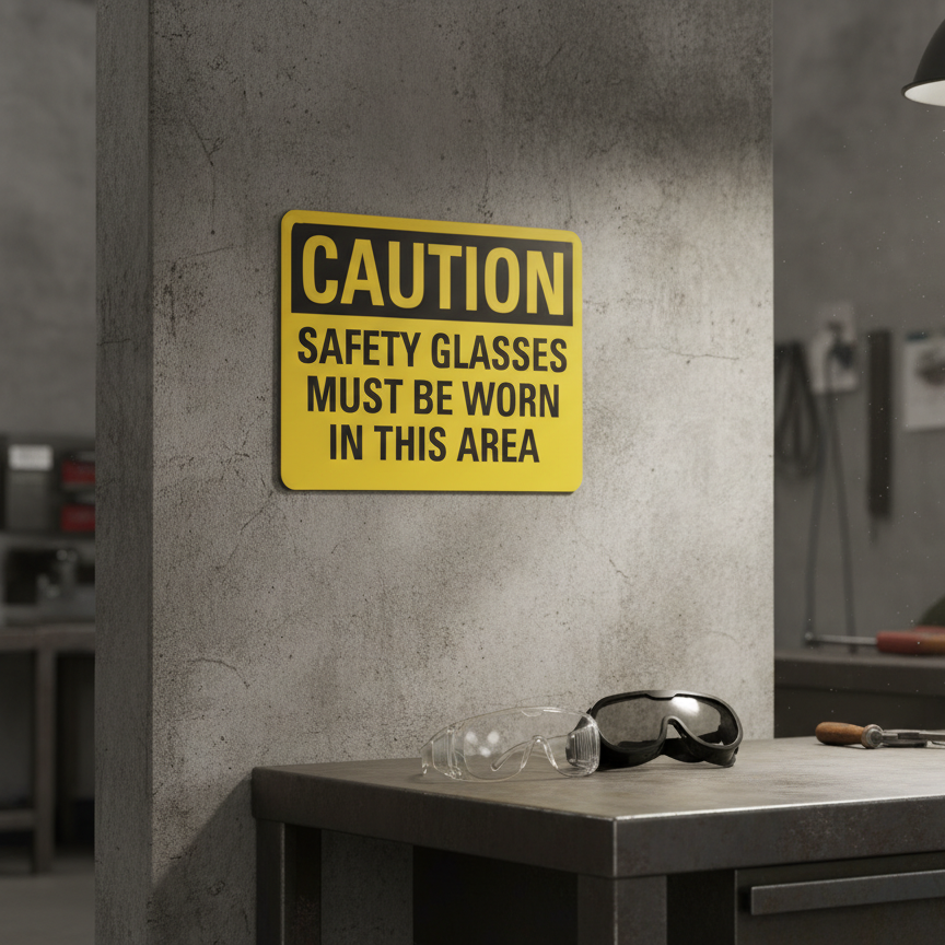 Caution Safety Glasses Must Be Worn In This Area - Image 2