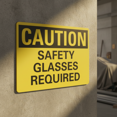 Caution Safety Glasses Required