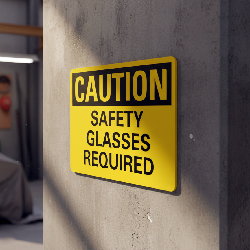 Caution Safety Glasses Required - Image 2