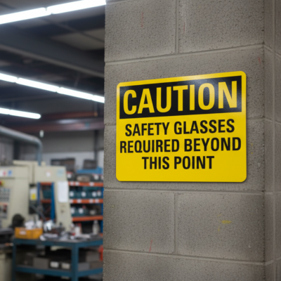 Caution Safety Glasses Required Beyond This Point