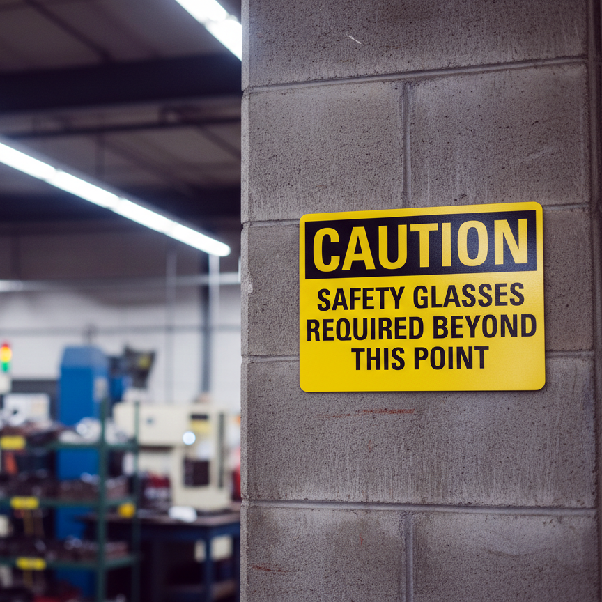 Caution Safety Glasses Required Beyond This Point - Image 2