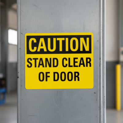Caution Stand Clear Of Door