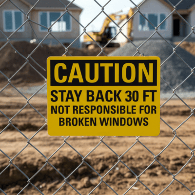 Caution Stay Back 30 Ft Not Responsible For