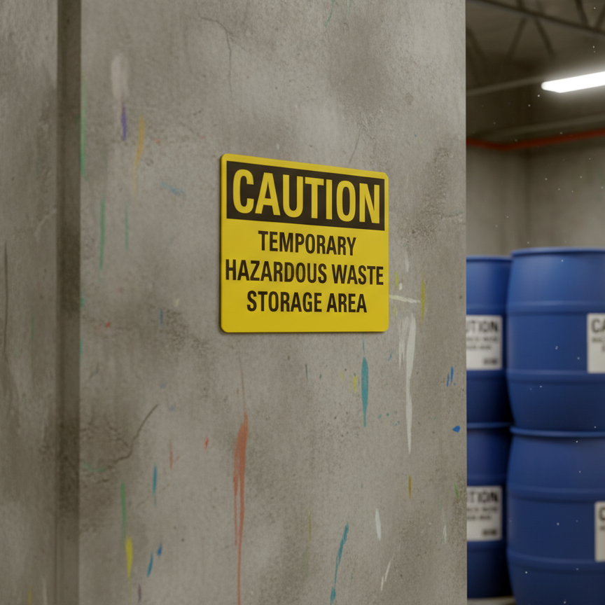 Caution Temporary Hazardous Waste Storage Area - Image 2