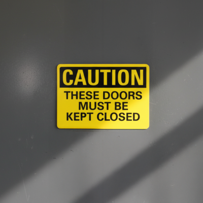 Caution These Doors Must Be Kept Closed