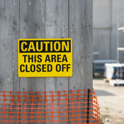 Caution This Area Closed Off