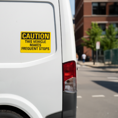 Caution This Vehicle Makes Frequent Stops