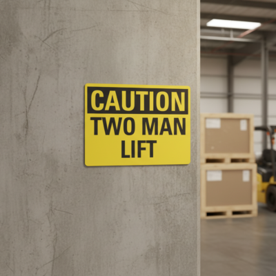 Caution Two Man Lift