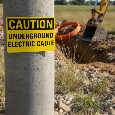 Caution Underground Electric Cable