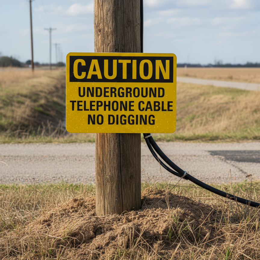 Caution Underground Telephone Cable No Digging