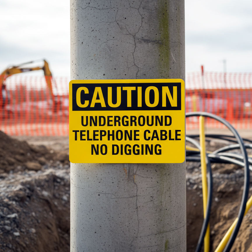 Caution Underground Telephone Cable No Digging - Image 2
