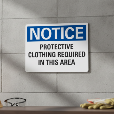 Notice Protective Clothing Required In This Area