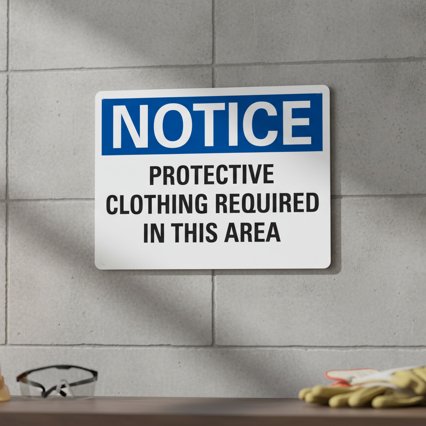 Notice Protective Clothing Required In This Area