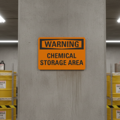 Warning Chemical Storage Area