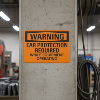 Warning Ear Protection Required While Equipment