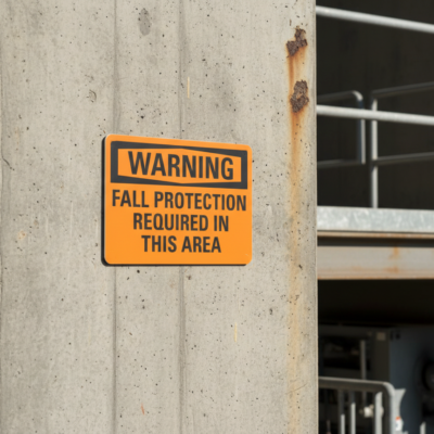 Warning Fall Protection Required In This Area