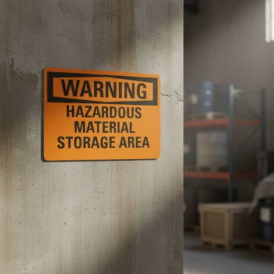 Warning Hazardous Material Storage Area