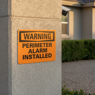 Warning Perimeter Alarm Installed