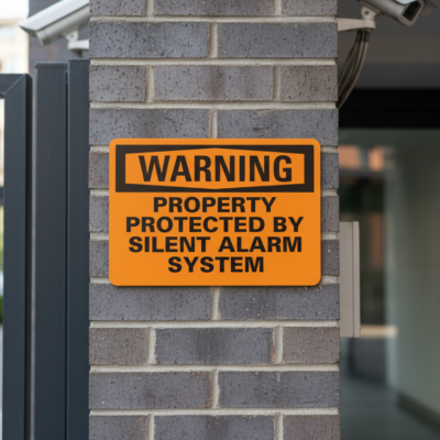 Warning Property Protected By Silent Alarm System