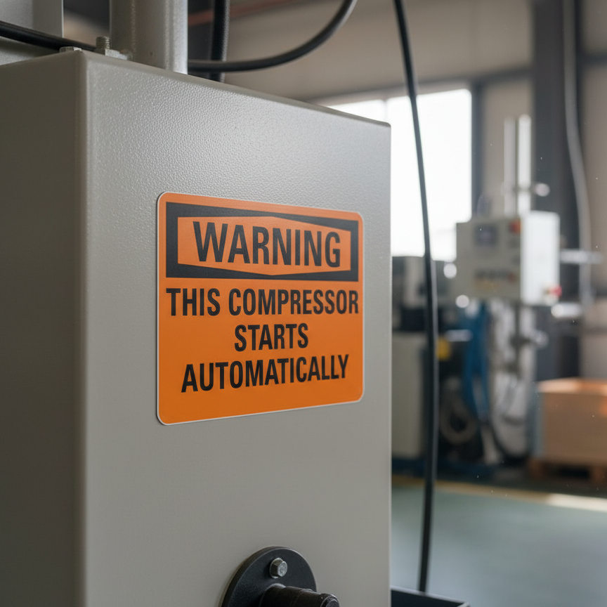 Warning This Compressor Starts Automatically
