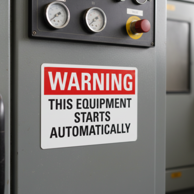 Warning This Equipment Starts Automatically