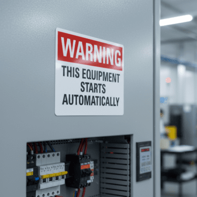 Warning This Equipment Starts Automatically