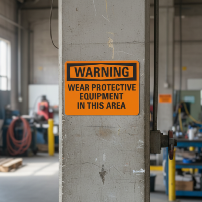 Warning Wear Protective Equipment In This Area