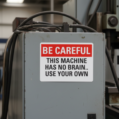 Be Careful This Machine Has No Brain.. Use Your Own