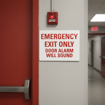 Emergency Exit Only Door Alarm Will Sound
