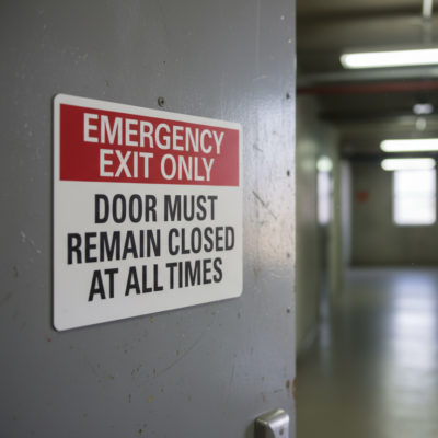 Emergency Exit Only Door Must Remain Closed