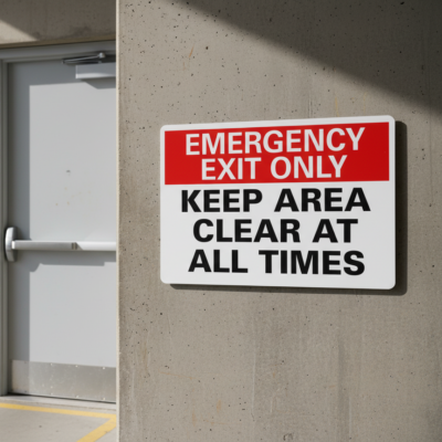 Emergency Exit Only Keep Area Clear At All Times