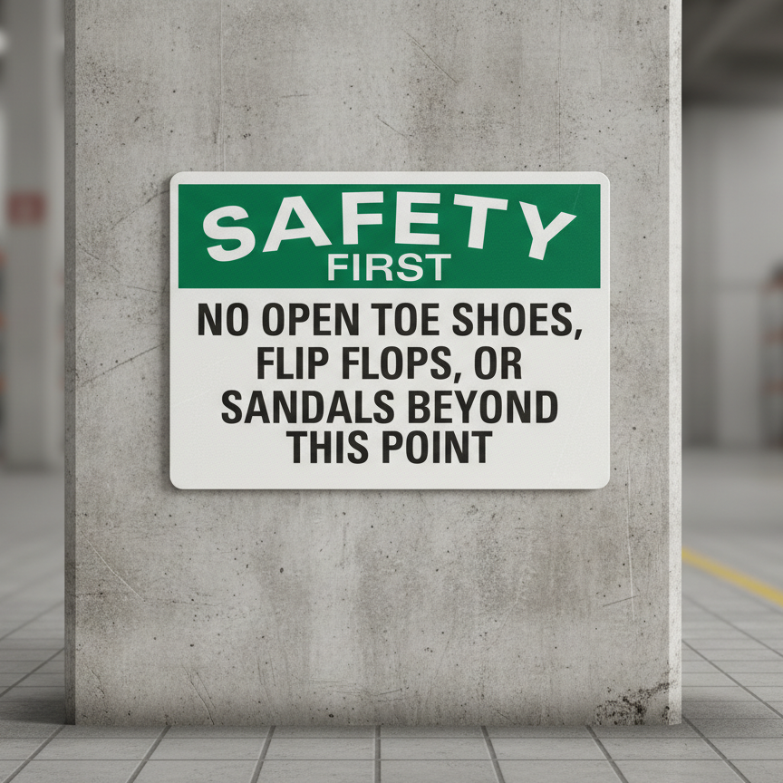 Safety First No Open Toe Shoes, Flip Flops, - Image 2
