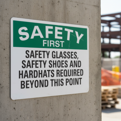 Safety First Safety Glasses, Safety Shoes And