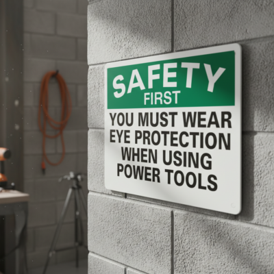 Safety First You Must Wear Eye Protection When