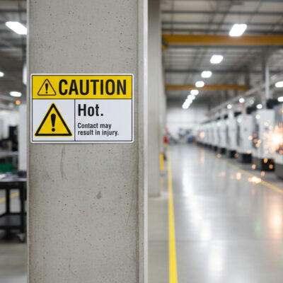 Caution Hot. Contact may result in injury.